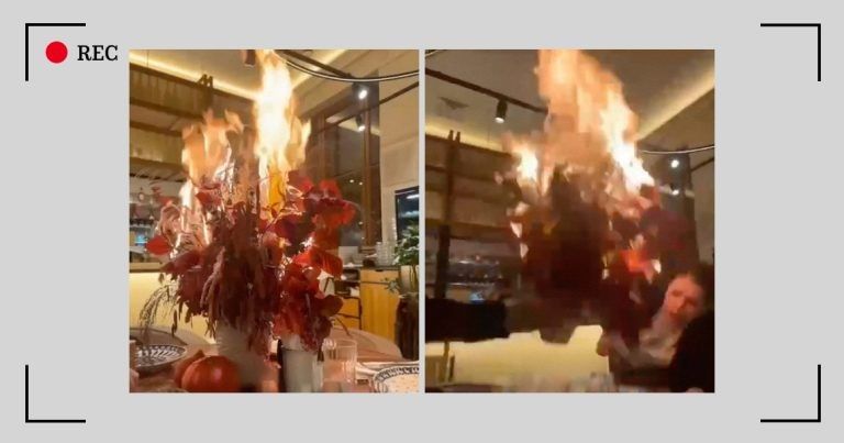 Пламя на столе в ресторане: не шоу, а нежданный инцидент