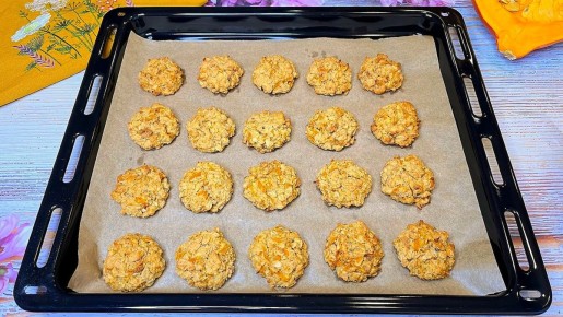 Ароматное овсяное печенье без сахара с тыквой и орехами