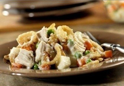 Нежный салат с курицей и грибами