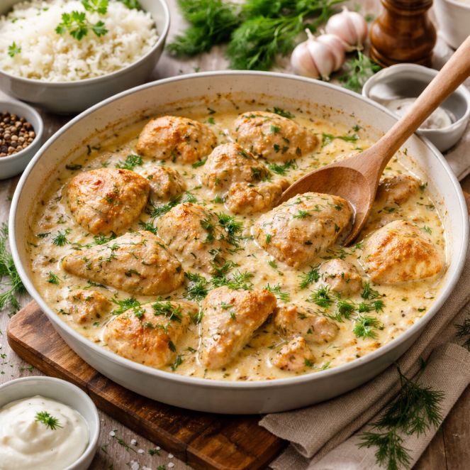 Курица в сметанном соусе