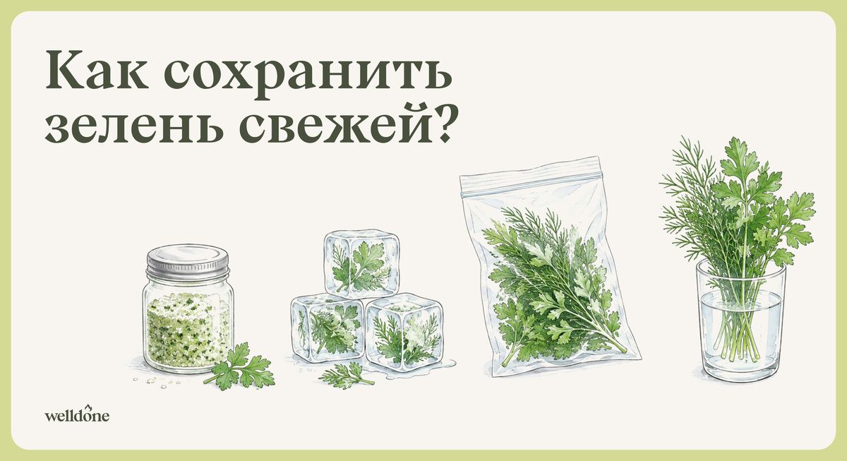 Секреты хранения зелени: как продлить свежесть любимых трав